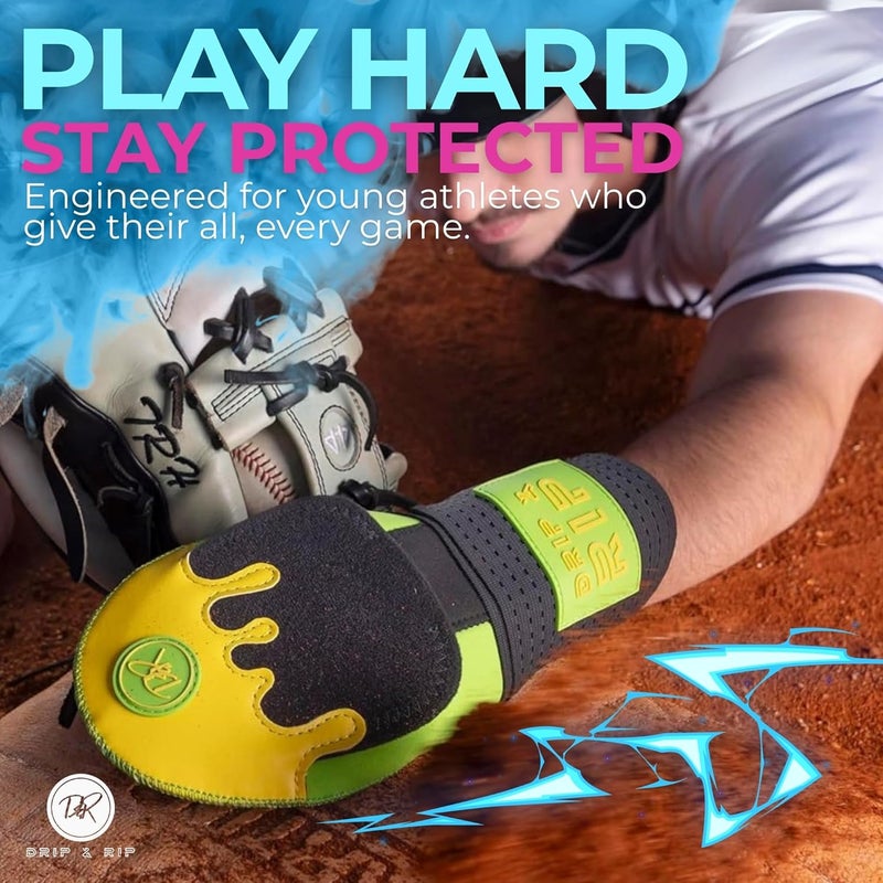 Drip & Rip Sliding Mitt Youth for Baseball & Softball - Ice Cream Sliding Mitt Design with Hand Protection - Base Running, Breathable, Durable, Ambidextrous - Ages 10+ - Image 2